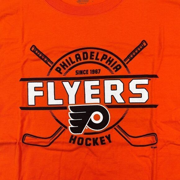 New Champion Men US S, XL Orange T-Shirt NHL Philadelphia Flyers Crewneck Tee  - Picture 6 of 11